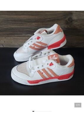New Adidas Rivalry Low Valentines Day White Sneakers